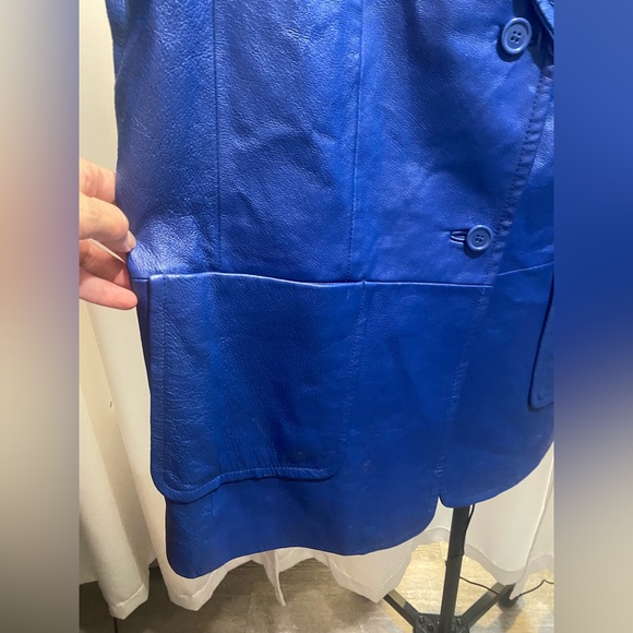 VIA CORTESA Men's Blue Leather Jacket - Picture 7 of 7